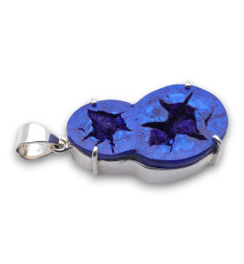 pendentif azurite bleu