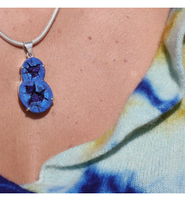 pendentif pierre bleue