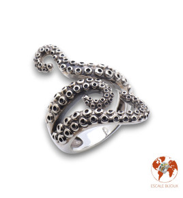 bague poulpe argent 925