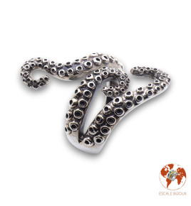 bague argent ouverte pieuvre