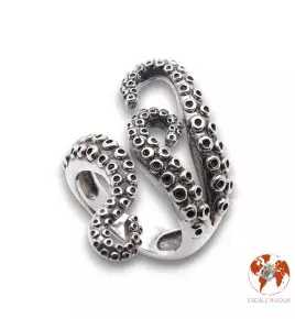 bague argent ouverte motif pieuvre