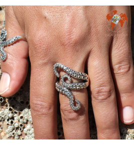 bague argent ouverte poulpe femme