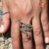 bague argent ouverte poulpe femme