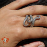 bague tentacules argent