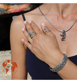 jonc argent poulpe homme