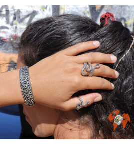 jonc argent poulpe femme