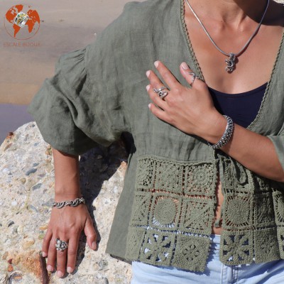 pendentif argent pieuvre homme