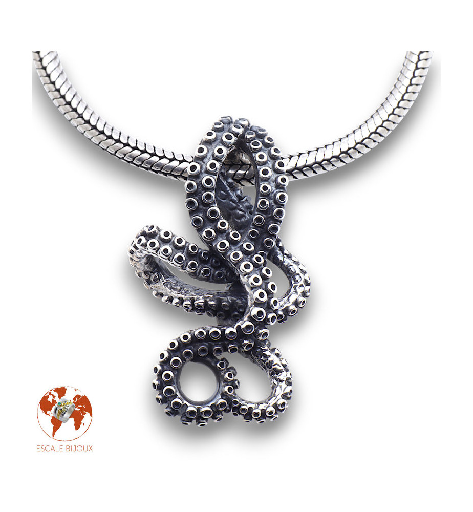 pendentif poulpe argent 925