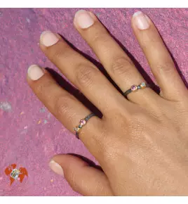 bague diamant et tourmaline