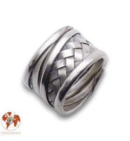 bague argent tressé femme