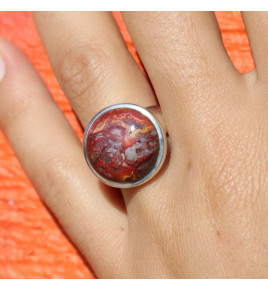 bague argent agate crazy lace femme
