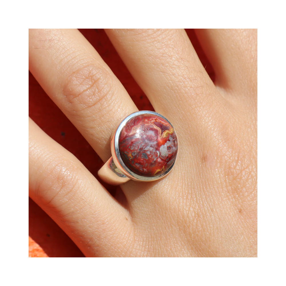 agate dentelle folle bague