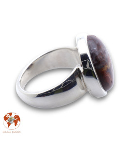 bague agate dentelle folle argent