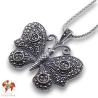 pendentif papillon argent avec marcassite