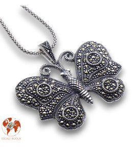 pendentif papillon argent