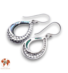 boucles d oreilles abalone argent