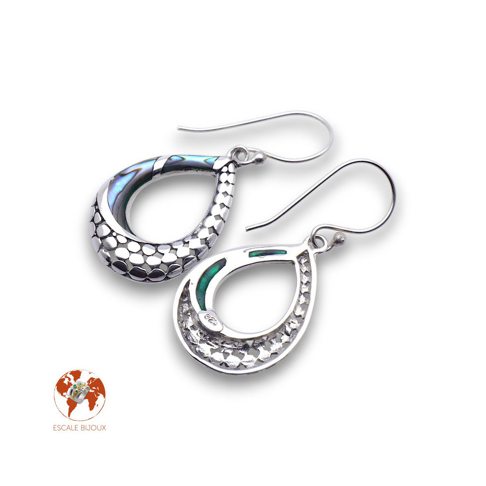 boucles d oreilles abalone argent