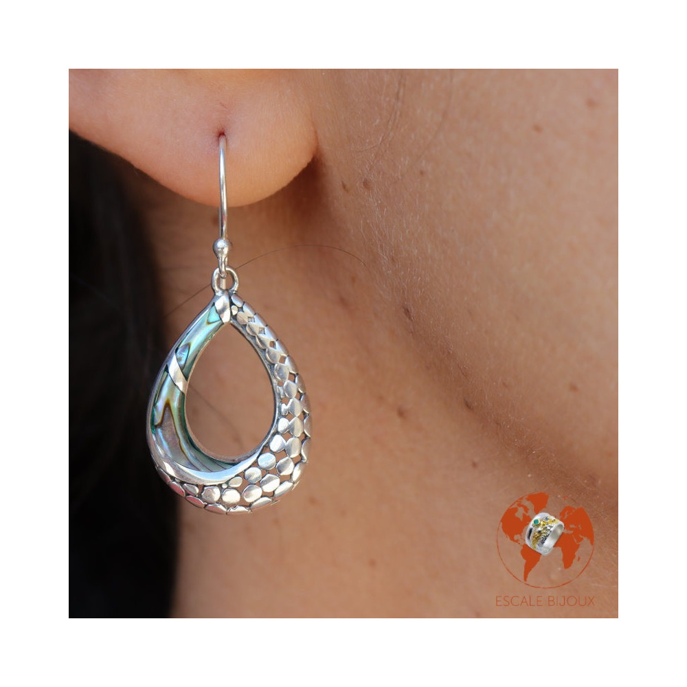 boucles d oreilles nacre abalone