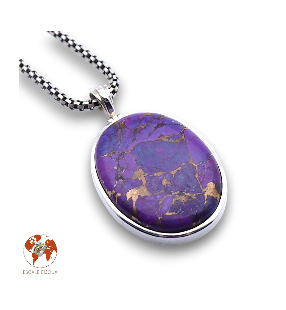 pendentif argent turquoise mojave
