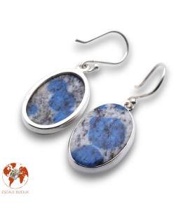 boucles d'oreilles pierre bleue