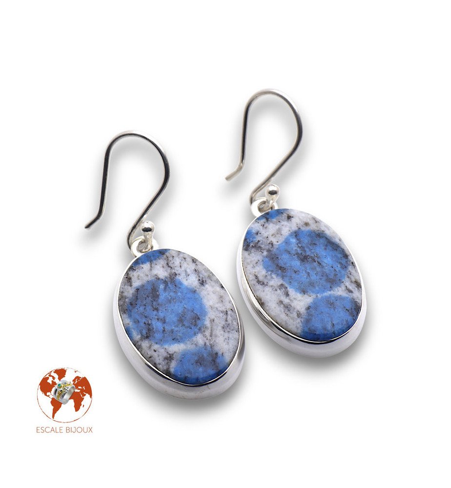boucles d'oreilles argent jaspe k2