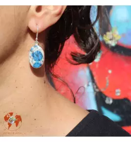 boucles d'oreilles argent jaspe k2