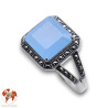 bague pierre jade bleu