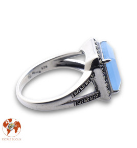 bague jade et argent