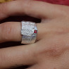 bague grenat facetté sur argent 925