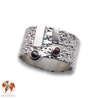 bague grenat argent