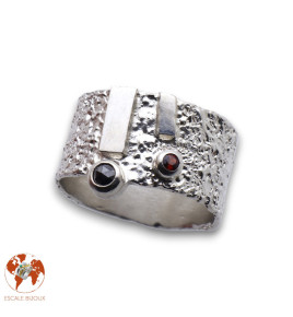 bague grenat argent