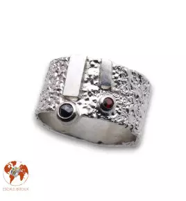 bague grenat argent
