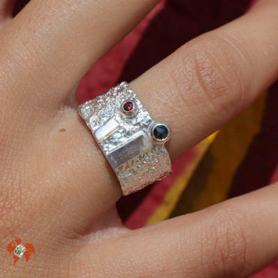 bague argent grenat femme