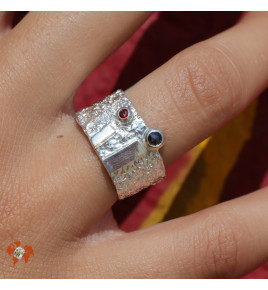 bague grenat argent