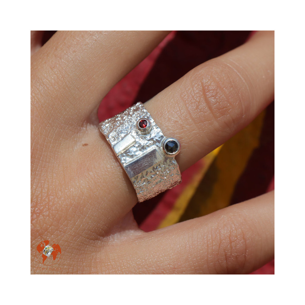 bague argent grenat femme