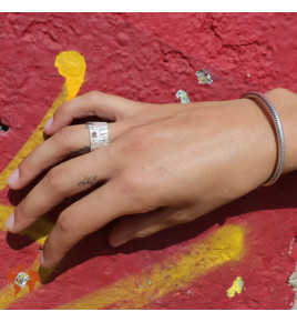 bague grenat argent et diamant noir