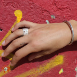 bague grenat argent et diamant noir