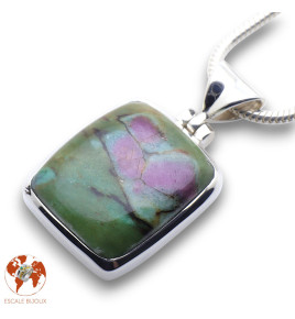 pendentif rubis sur fuchsite femme