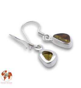 boucles d'oreilles argent tourmaline jaune