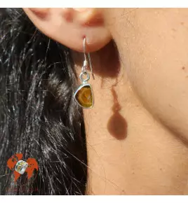 tourmaline jaune boucles d'oreilles argent