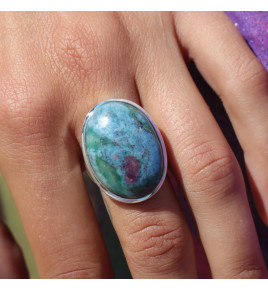 bague rubis sur fuchsite