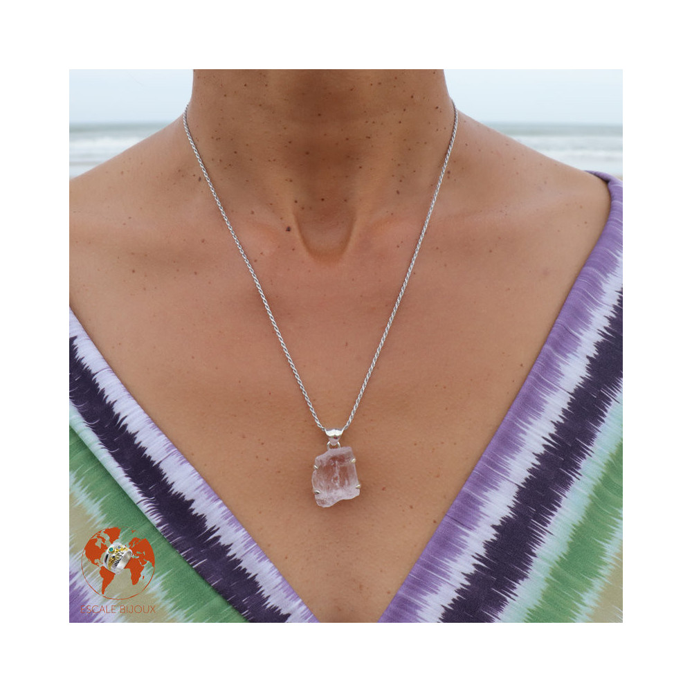 pendentif kunzite lilas
