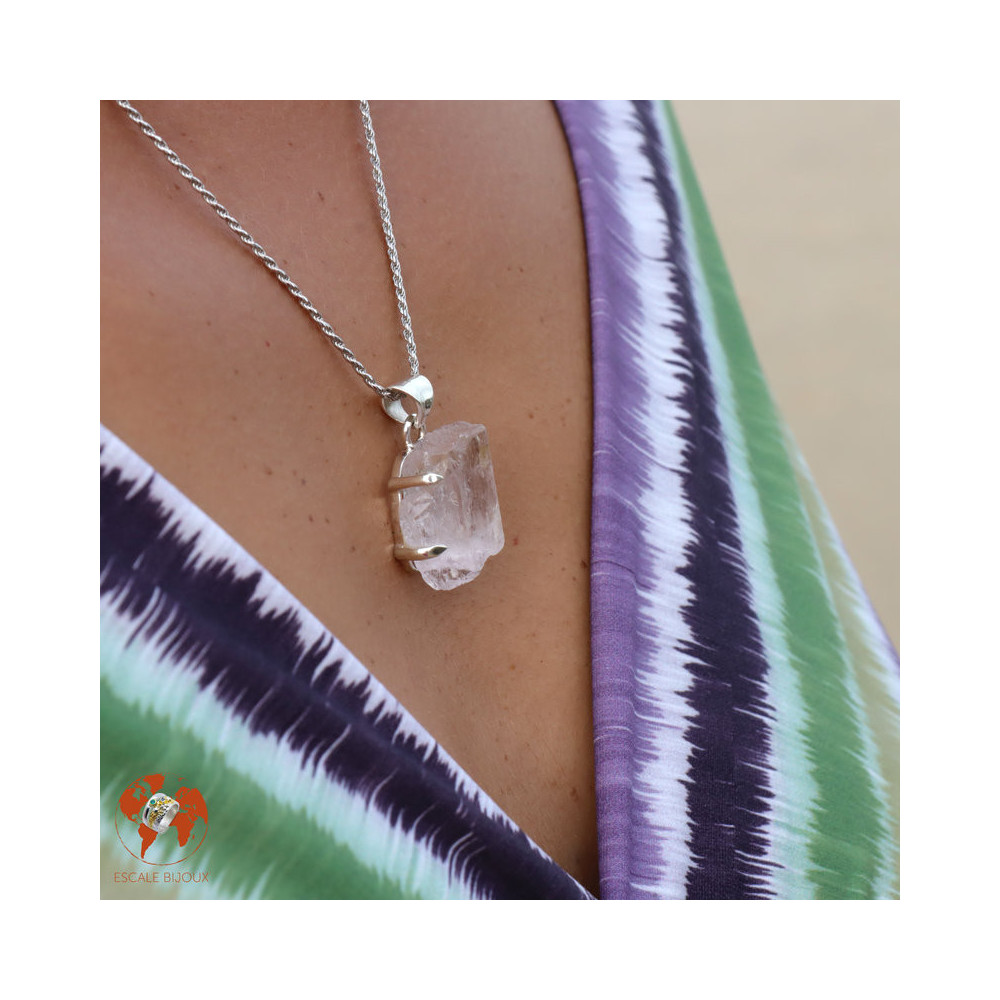 pendentif kunzite argent