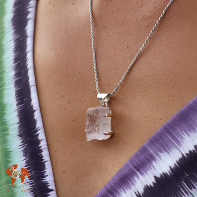 pendentif kunzite argent lilas