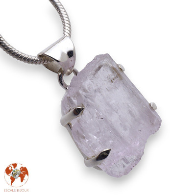 pendentif kunzite brute