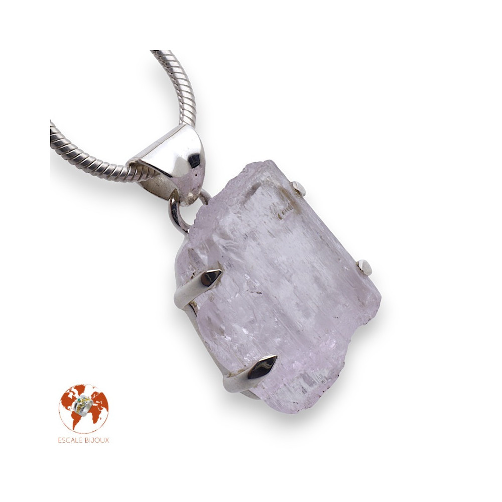 pendentif kunzite brute