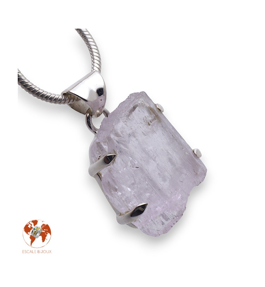 pendentif kunzite brute