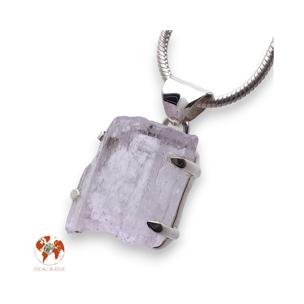 pendentif argent kunzite