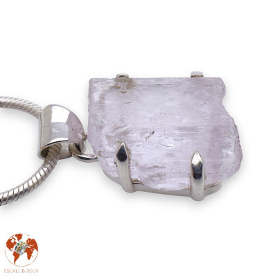 kunzite pendentif argent