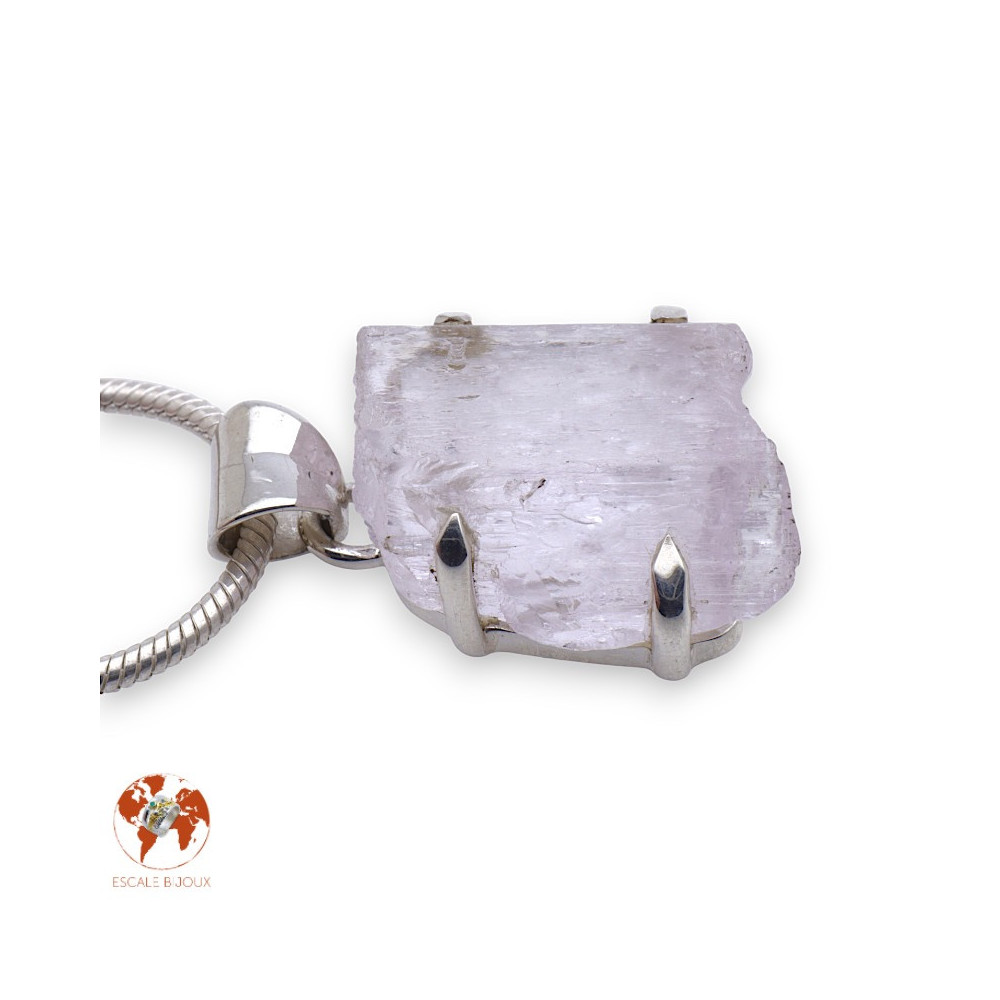 kunzite pendentif argent